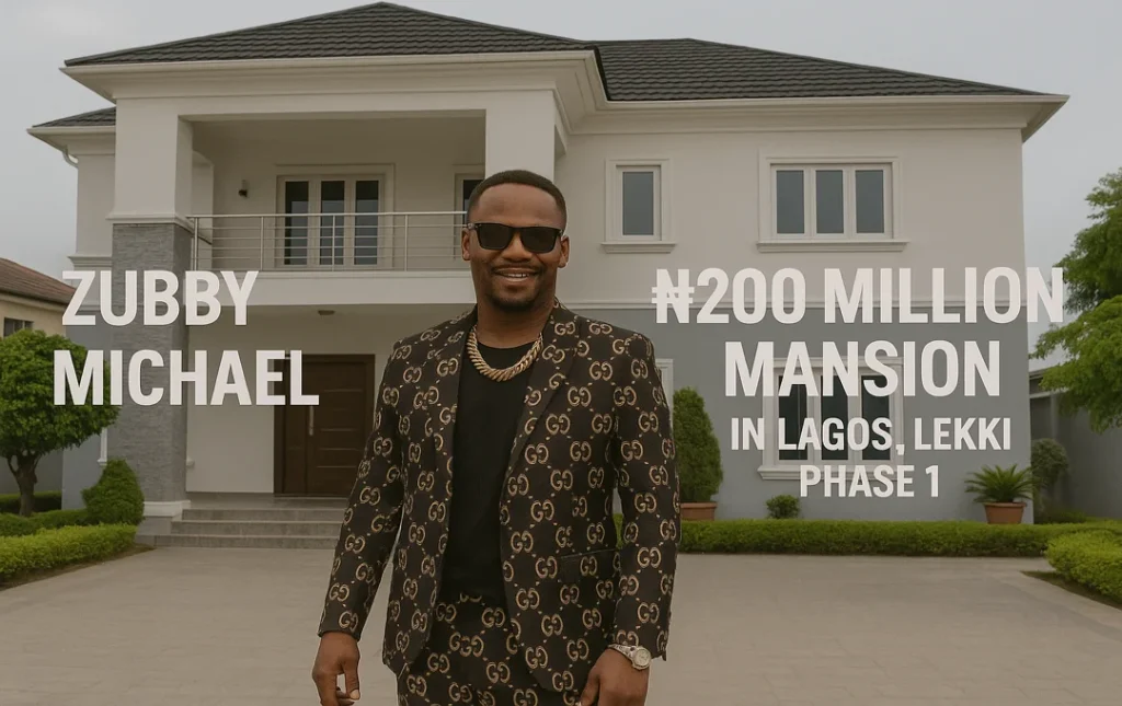 Zubby Michael's ₦200 million mansion in Lagos Lekki Phase 1 demonstrating Nigerian actor's wealth